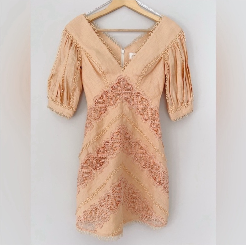 Zimmerman /Chevron crochet paneled dress